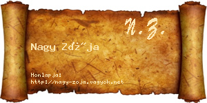 Nagy Zója névjegykártya
